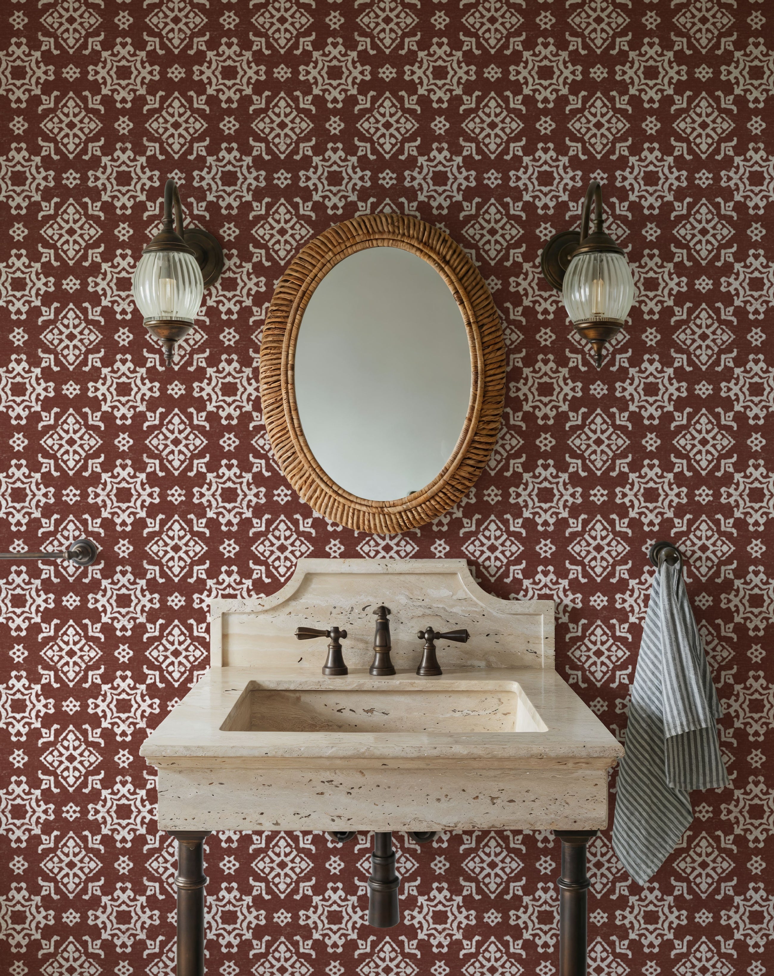 Atlantic Flakes Brown Mural Wallpaper