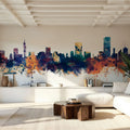 Pretoria South Africa Skyline Blue & Bronze Mural Wallpaper - room preview 06