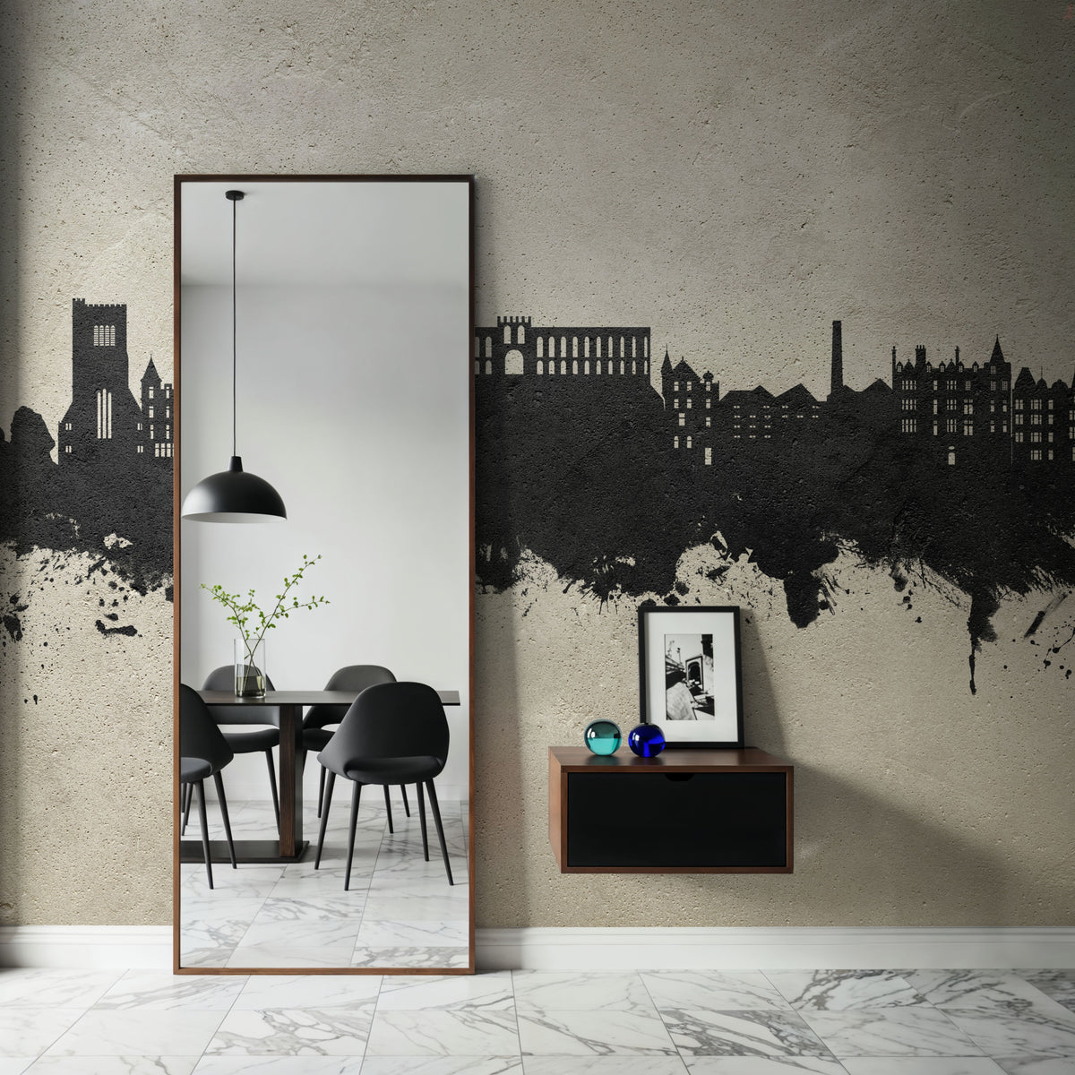 Oban Scotland Skyline Concrete Mural Wallpaper - room preview 06