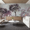 Tropical Forest Strolls Blue Mural Wallpaper - room preview 06