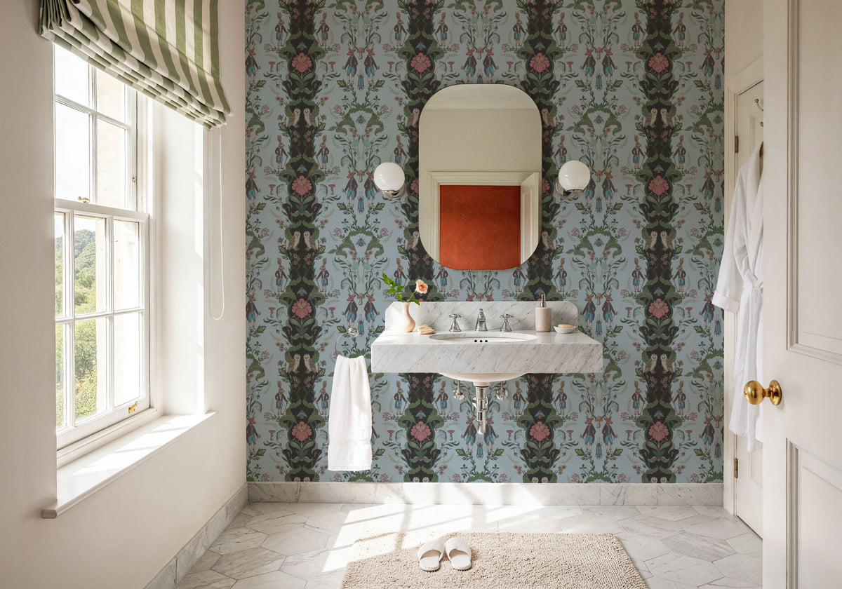 Lord Bunny & Mr. Deer Mural Wallpaper - room preview 06