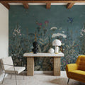 Meadow Finds Dusty Blue Mural Wallpaper - room preview 06