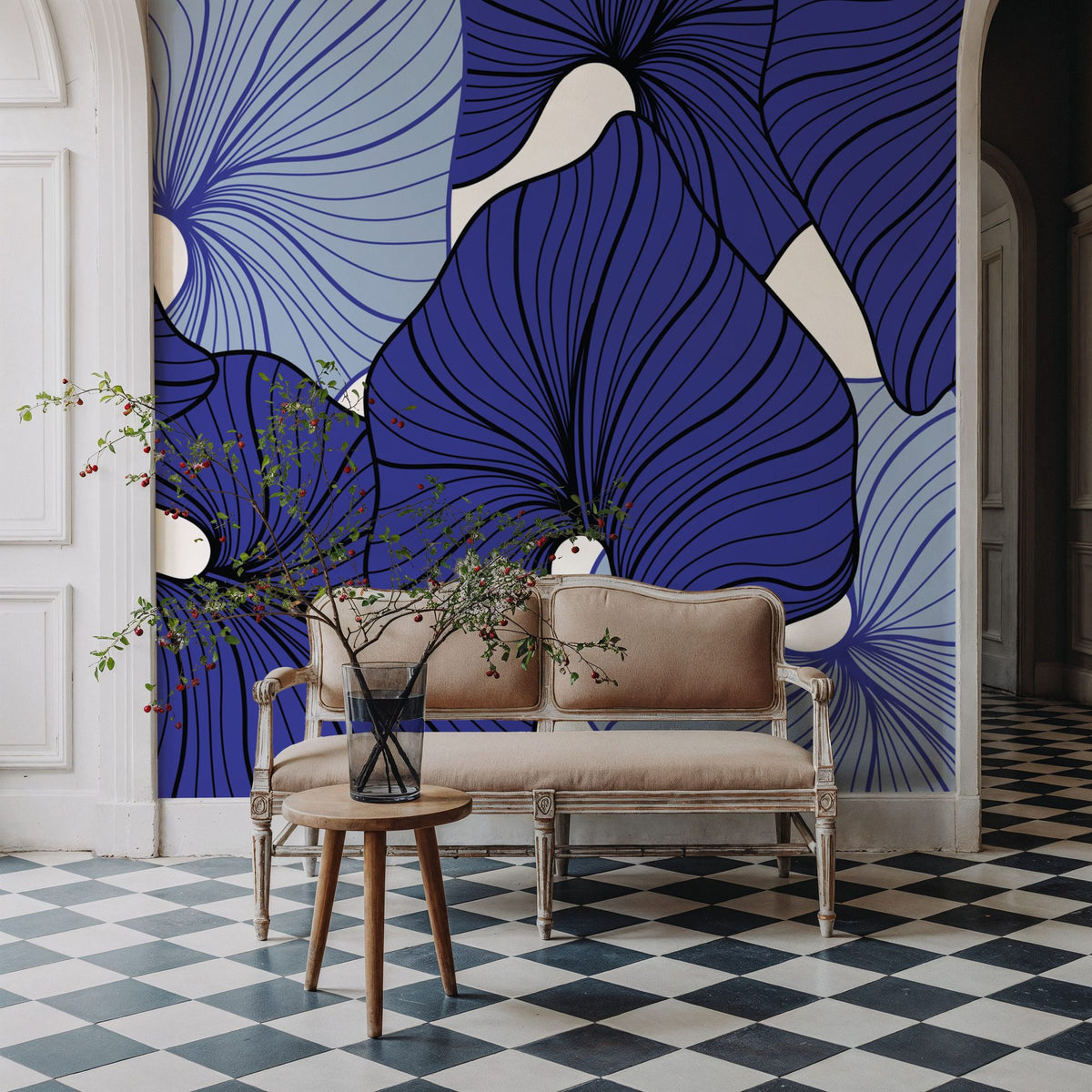 70s Palm Mural Wallpaper - room preview 06