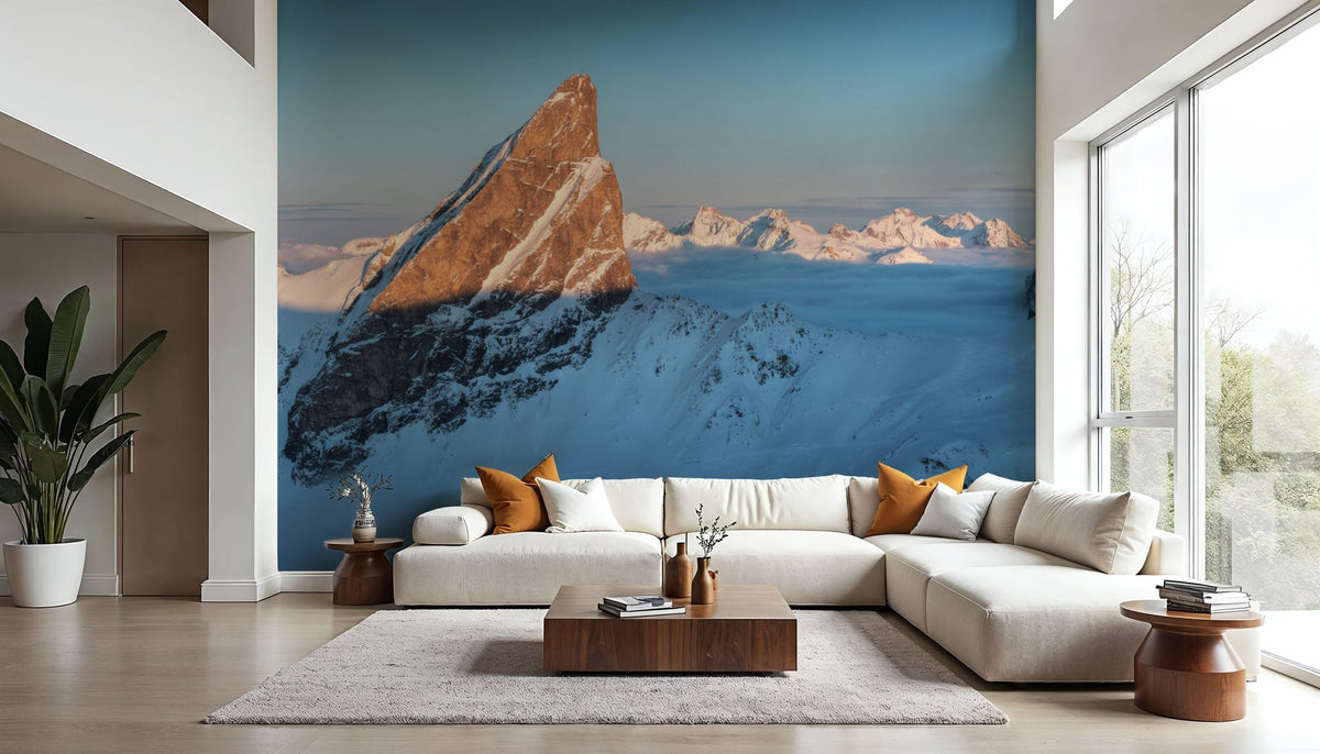 Peak Sunset Panorama Mural Wallpaper - room preview 06