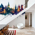 Oxford England Skyline Blue & Bronze Mural Wallpaper - room preview 06