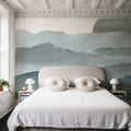 Sunrise Mountain View, Teal Mural Wallpaper - room preview 06