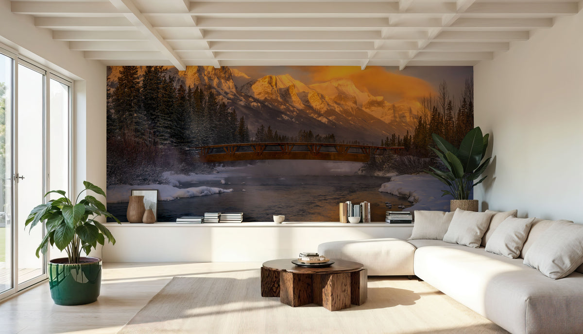 Creek Bridge Mural Wallpaper - room preview 06