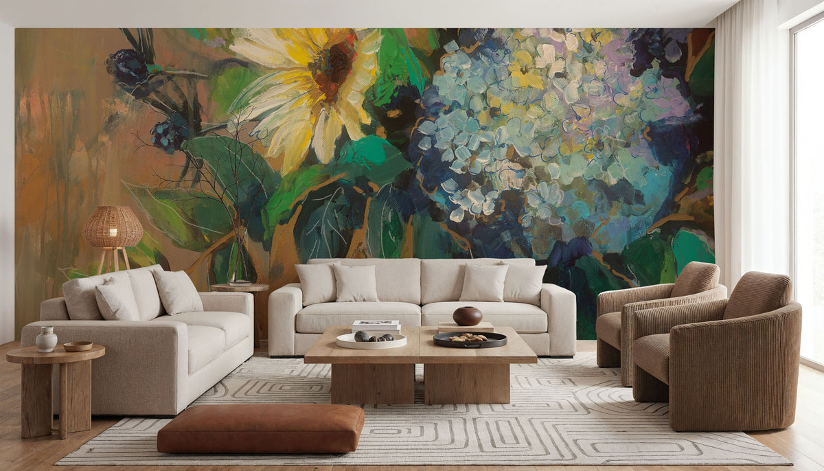 Glass Floral Mural Wallpaper - room preview 06