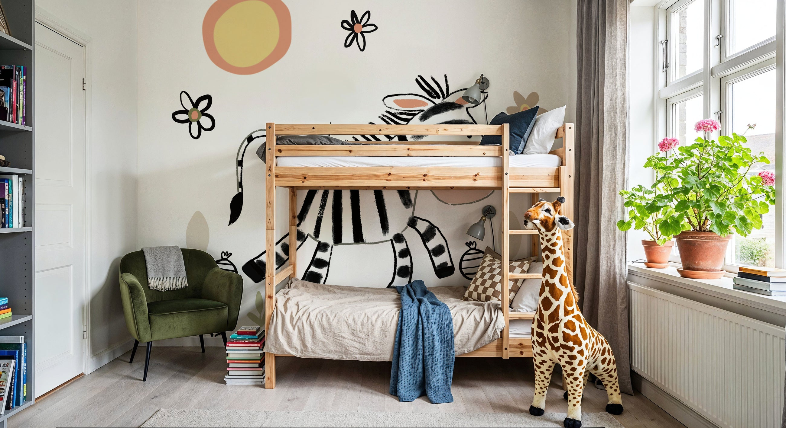 Baby Zebra Mural Wallpaper