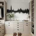 St Petersbug Russia Skyline Black & White Mural Wallpaper - room preview 06