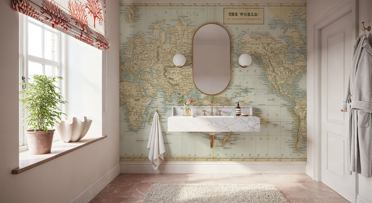 The World Map Asia Mural Wallpaper - room preview 06