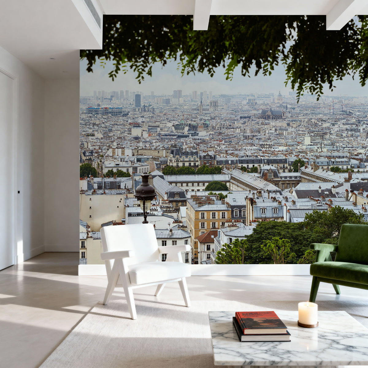 Paris Skyline From Montmartre Mural Wallpaper - room preview 06