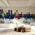 Lima Peru Skyline Blue & Bronze Mural Wallpaper - room preview 06