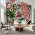 Vintage Florida Botanical Map Mural Wallpaper - room preview 06
