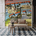 Greetings From Hollywood Beach Mural Wallpaper - room preview 06