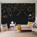 Monkey Jump, Midnight Black Mural Wallpaper - room preview 06