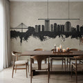 Long Beach California Skyline Concrete Mural Wallpaper - room preview 06