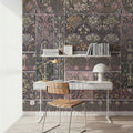 Art Deco Floral Wall Pink Mural Wallpaper - room preview 06