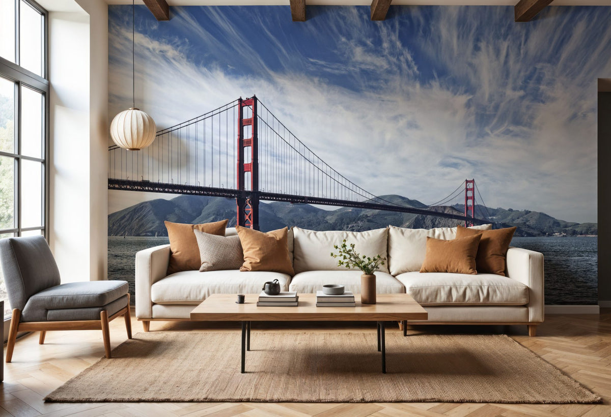 Golden Gate Blue Sky Mural Wallpaper - room preview 06
