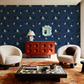 Lazy Paddle, Indigo Mural Wallpaper - room preview 06
