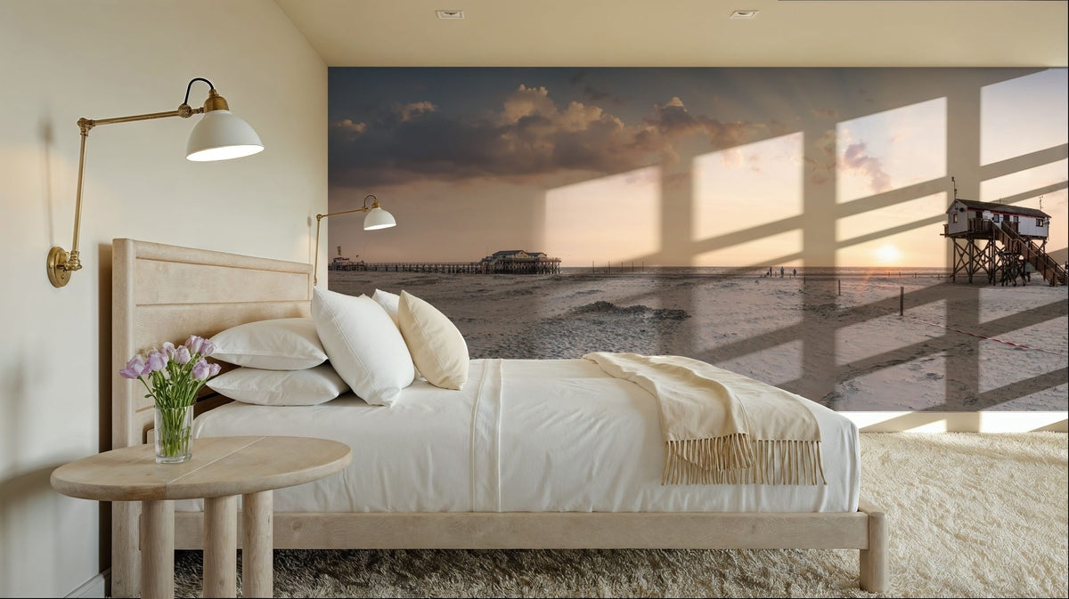Stilt House Sunrise Mural Wallpaper - room preview 06