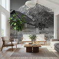 Mountain Homestead Black & White Mural Wallpaper - room preview 06