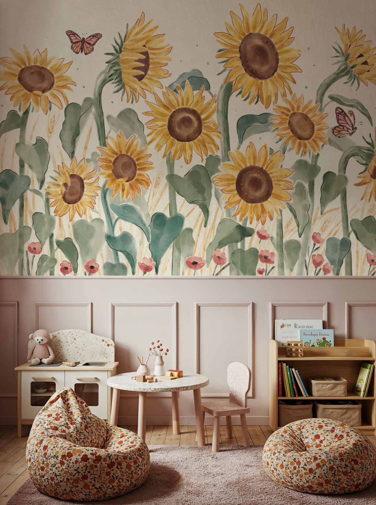 Sunflower Season Mural Wallpaper - room preview 06
