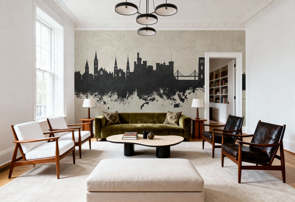 Inverness Scotland Skyline Concrete Mural Wallpaper - room preview 06
