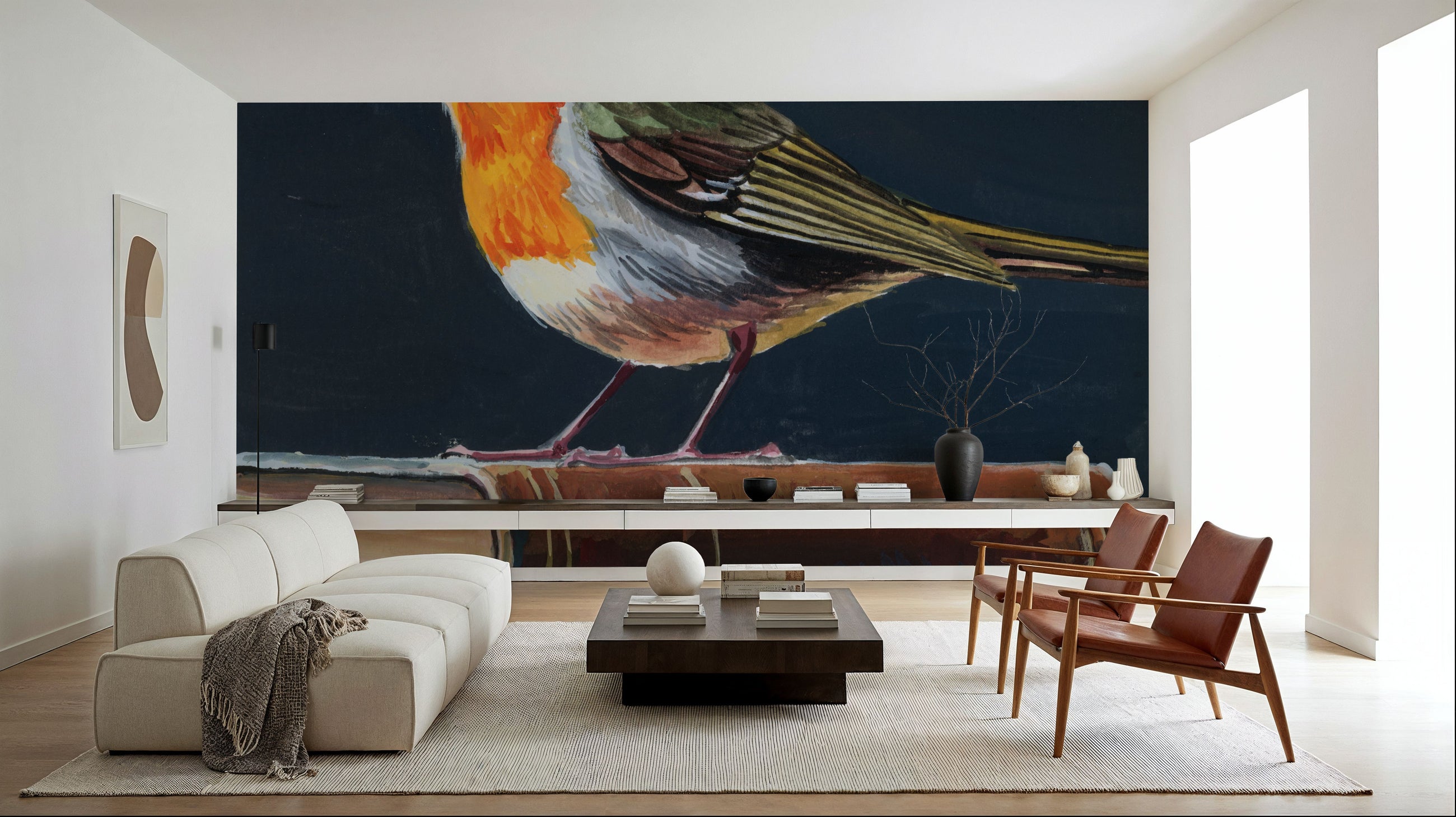 Academia Bird Study Mural Wallpaper