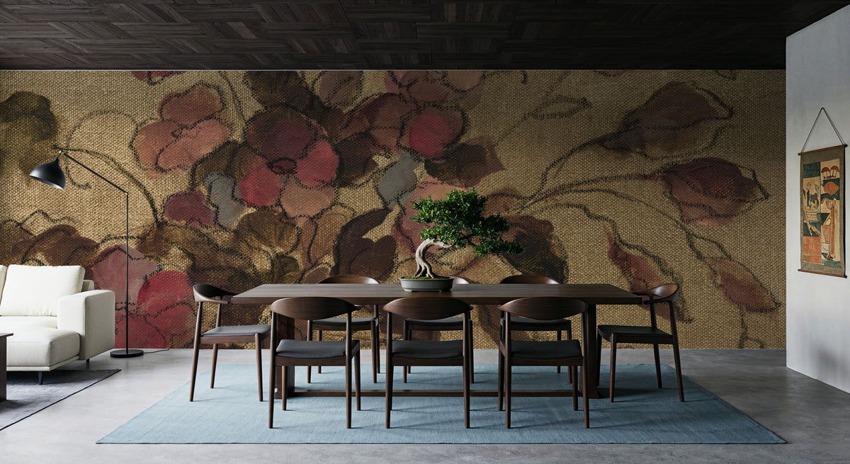 Moody Floral Mural Wallpaper - room preview 06