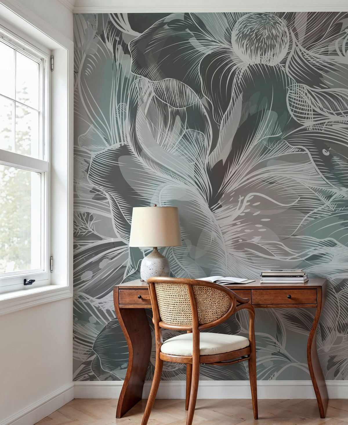 Seeing Through Leaves Green Mural Wallpaper - room preview 06