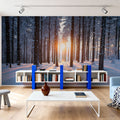 Snowy Woods At Sunset Mural Wallpaper - room preview 06