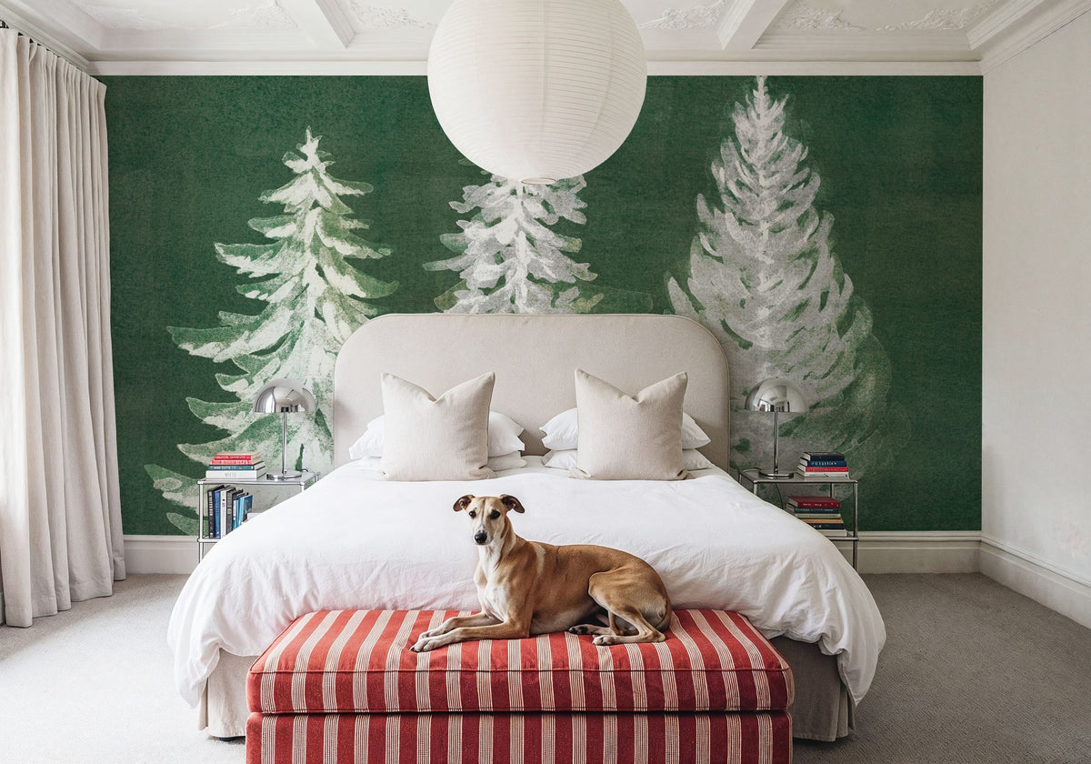 Wooded Winter Mural Wallpaper - room preview 06
