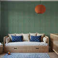Autumn Buds Turqouise Mural Wallpaper - room preview 06