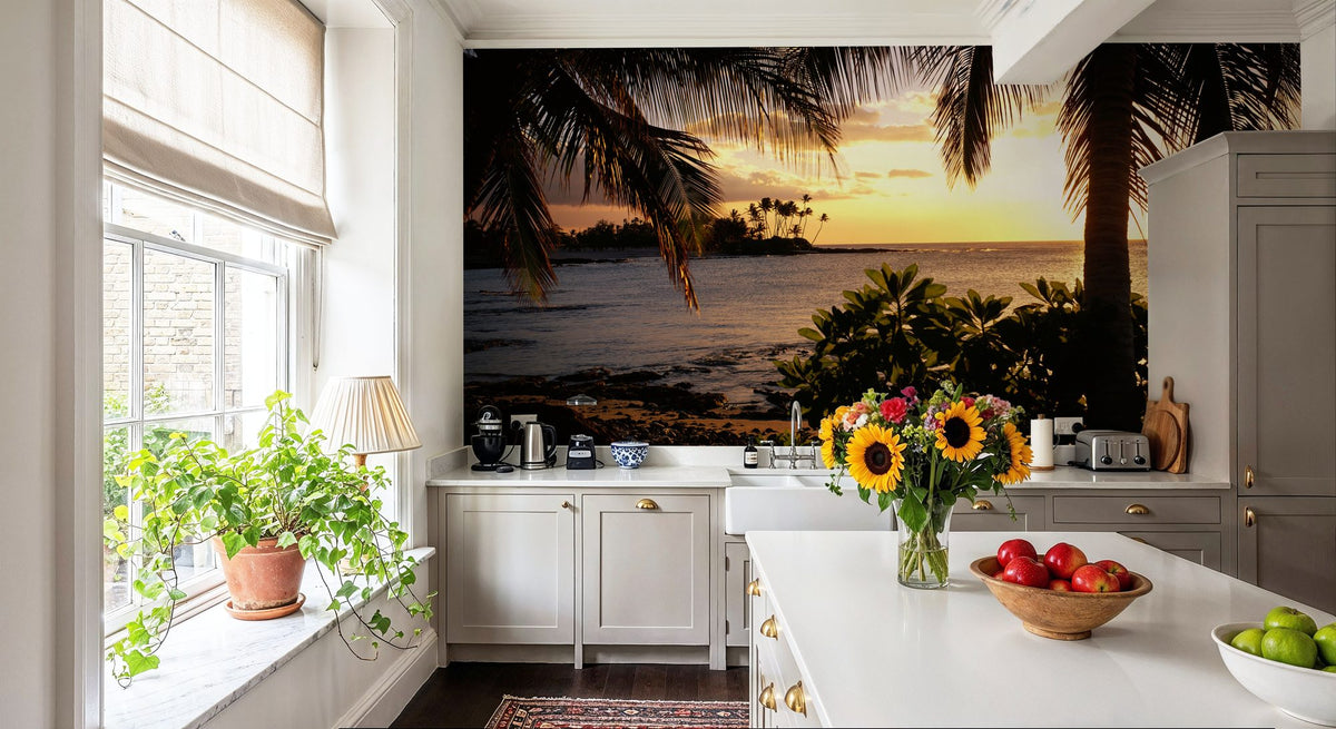 Golden Palm Horizon Mural Wallpaper - room preview 06