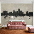 Providence Rhode Island Skyline Concrete Mural Wallpaper - room preview 06