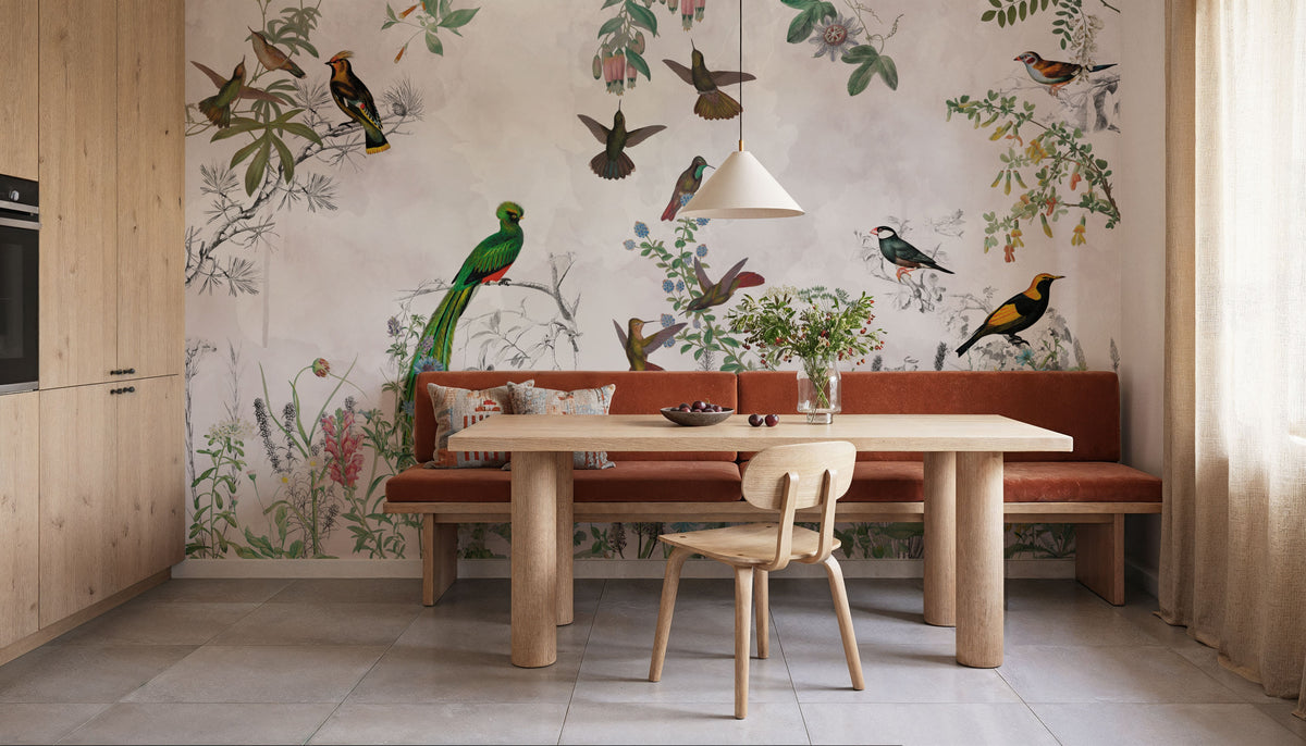 Fields of Birds and Flowers Mural Wallpaper - Edition 4 - room preview 06