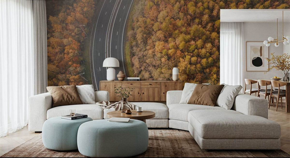 Autumn Canopy Road Mural Wallpaper - room preview 06