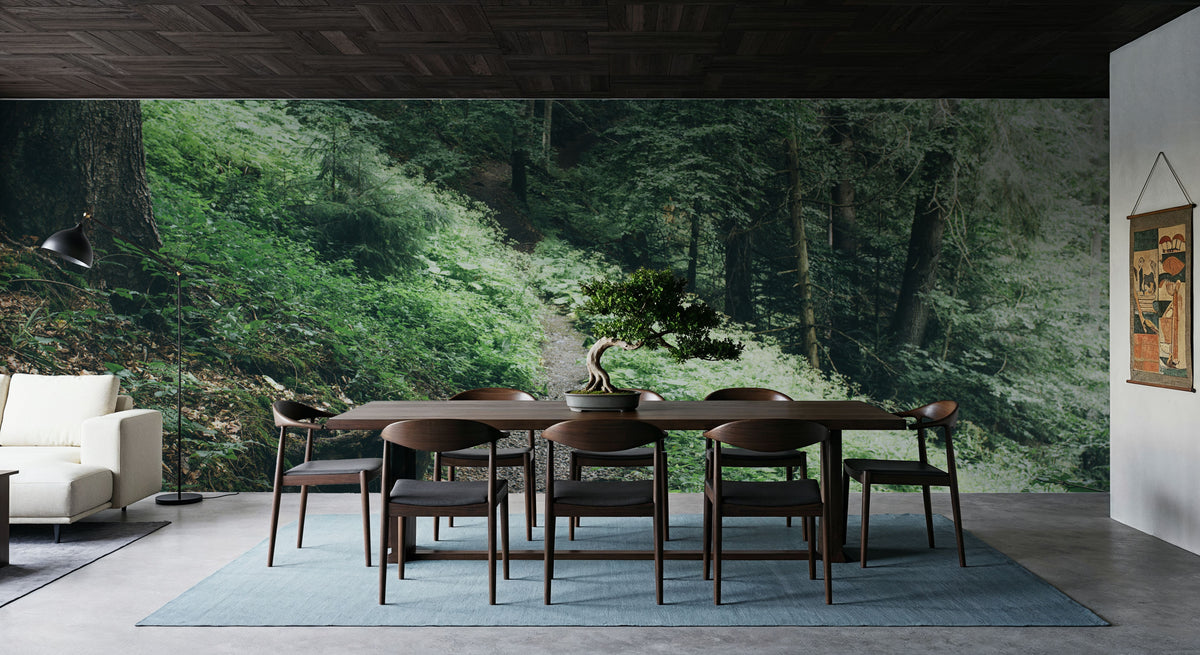 Dark Moody Forest Mural Wallpaper - room preview 06