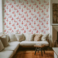 Flamingo Goals White Mural Wallpaper - room preview 06