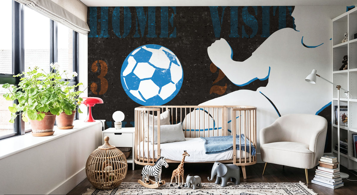 Womens Scoreboard Soccer Mural Wallpaper - room preview 06