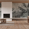 Tropical Banan Plant Sketch Mural Wallpaper - room preview 06
