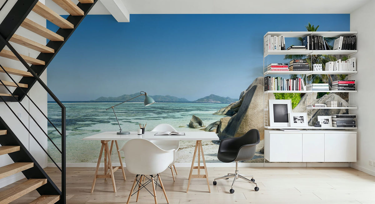 Rock Beach Mural Wallpaper - Blue Tone - room preview 06