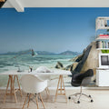 Rock Beach Mural Wallpaper - Blue Tone - room preview 06