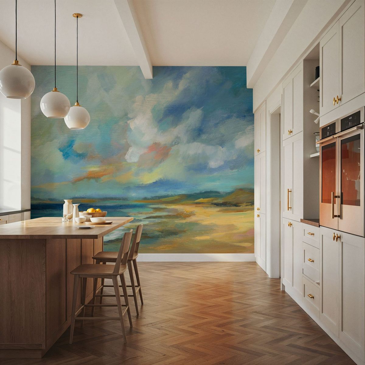 Sunny Clouds Mural Wallpaper - room preview 06