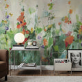 Row of Bright Flowers Mural Wallpaper - room preview 06