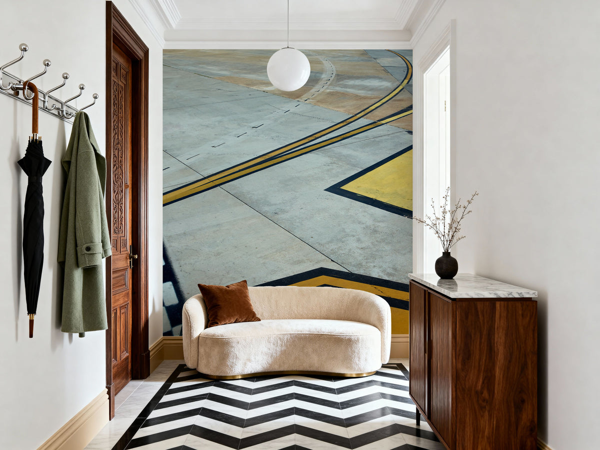 Runway Geometry Mural Wallpaper - room preview 06