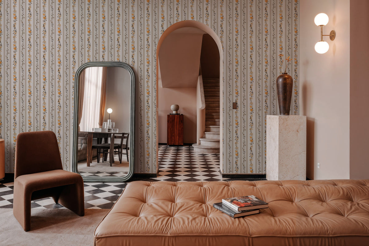 Striped Blossom Mural Wallpaper - room preview 06