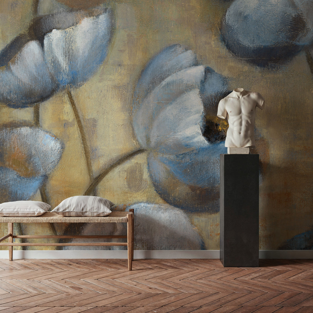 Flowers in Dusk I Mural Wallpaper - room preview 06