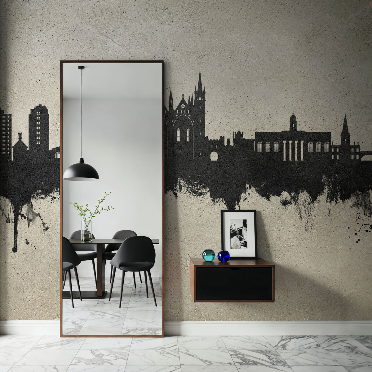 Peterborough England Skyline Concrete Mural Wallpaper - room preview 06
